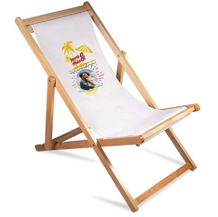 Adjustable Folding Wooden Beach Chair with Custom Design