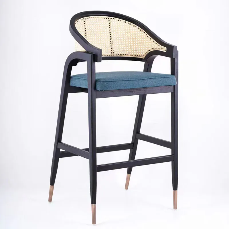Modern Style Commercial Rattan+Wood Folding Wicker Chairs Leisure Dining Chair for Restaurant