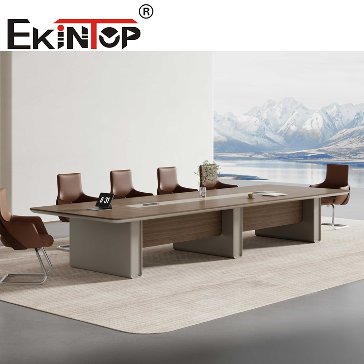 Ekintop Modern Wooden Conference Room Table Luxury Office Furniture Desk Meeting Conference Table and Chairs