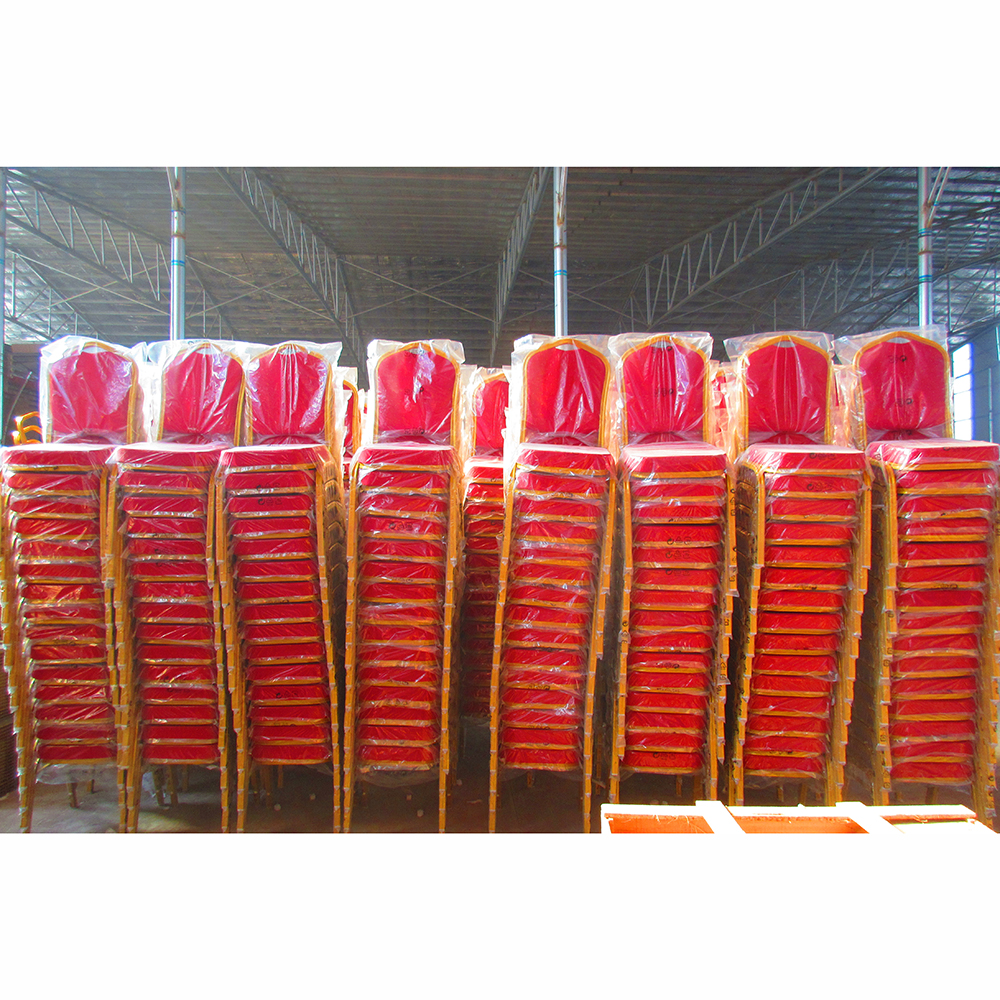 Wholesale Party Event Wedding Chairs Stackable Metal Frame Customized Fabric Hotel Chair