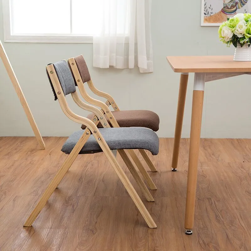 Wooden Frame Fabic Cushion Living Room Customer Tea Folding Chair
