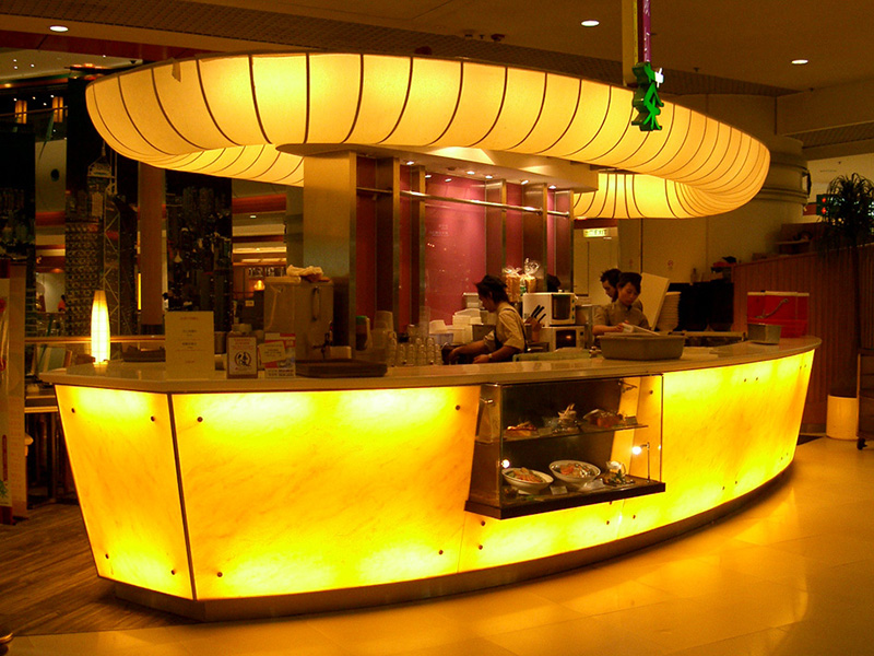 Backlit design bar counter