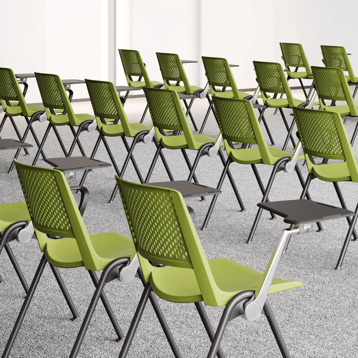 Wholesale Events Office Plastic Conference Chairs Meeting Training Stackable Staff School Class Office Chair with Writing Board