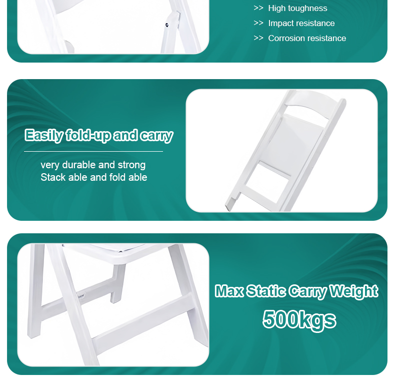 Modern White Wimbledon Plastic Folding Chairs for Event Chair Outdoor Garden Dining Event Hall Weddings Parties Durable