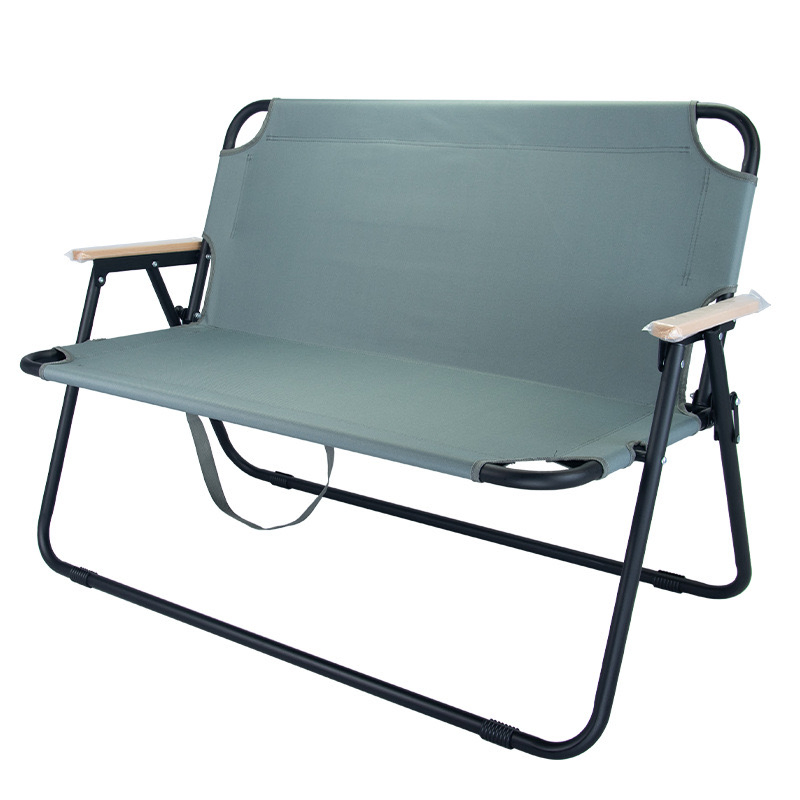 Aluminum Alloy Wood Grain Double Folding Chair Outdoor Portable Folding Chair Leisure Camping Picnic Double Beach Chair