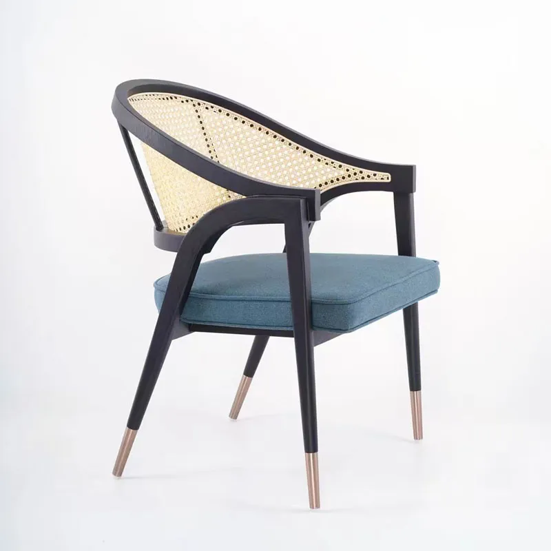 Modern Style Commercial Rattan+Wood Folding Wicker Chairs Leisure Dining Chair for Restaurant