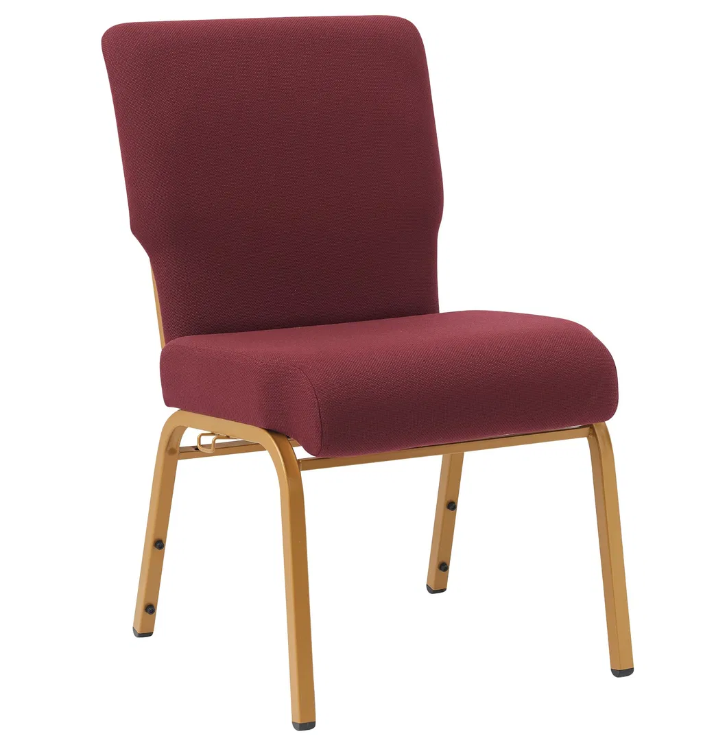 Professional Manufacturer of Maroon Fabric Metal Church Worship Auditorium Chair (ZG13-010)