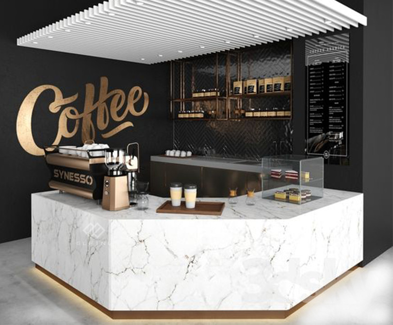 LED Light Factory Made Marble Top Cocktail Table European bar Counter