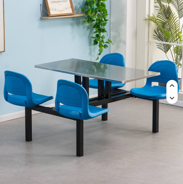 Modern Restaurant Tables Fibreglass School Canteen Dining Table and Chair Staff Cantina Dining Table and Chair