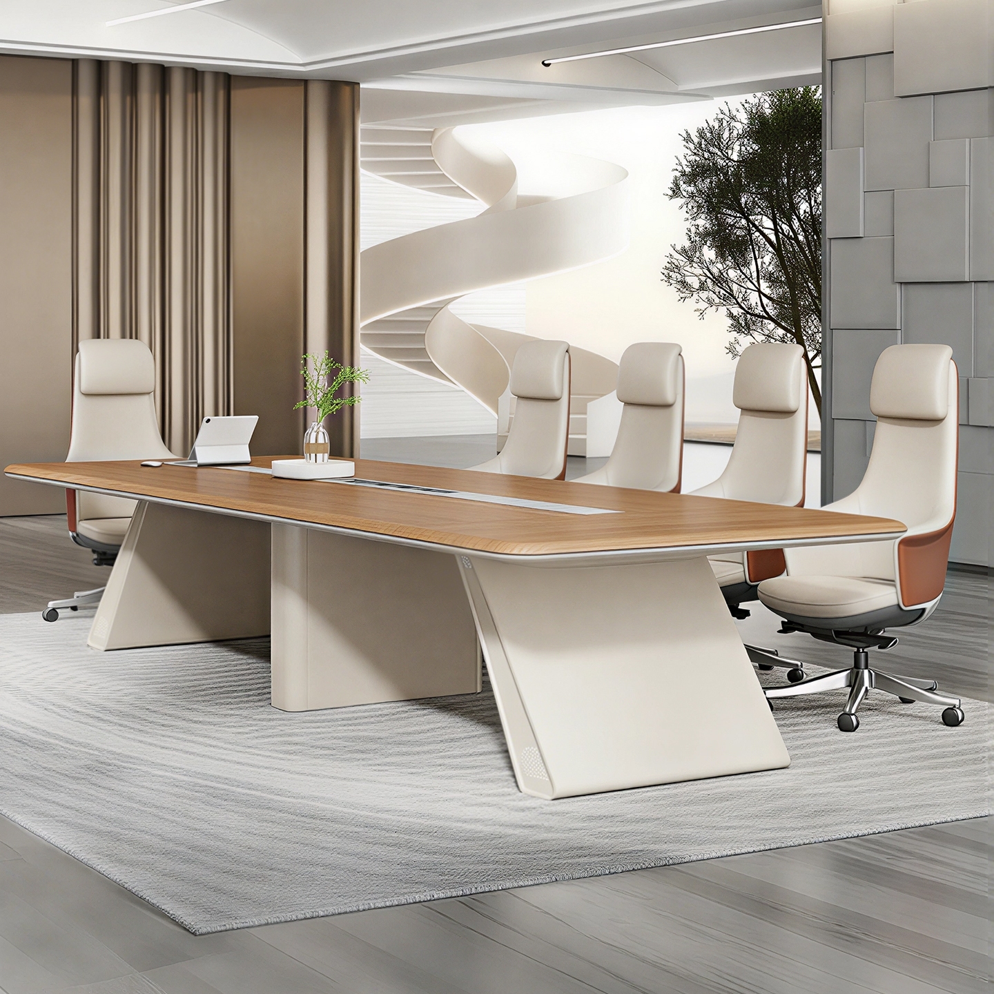 Modern Simple Large Business Conference Table Long Negotiation Desk Wear Resistant Luxury Office Negotiation Furniture