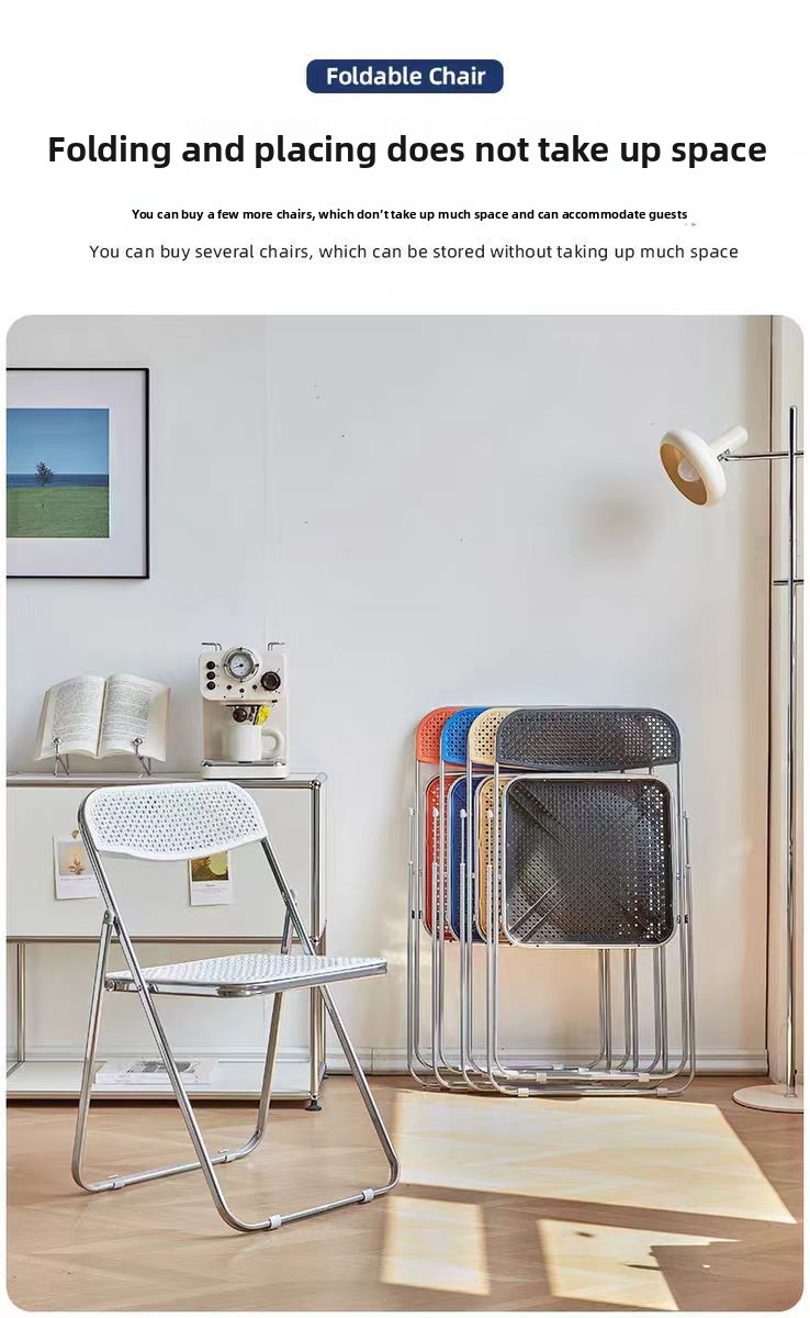 Factory-Wholesale Nordic Modern Minimalist Trendy Vanity Folding Chair Metal Social-Media-Hot Photo Home Dining Chair