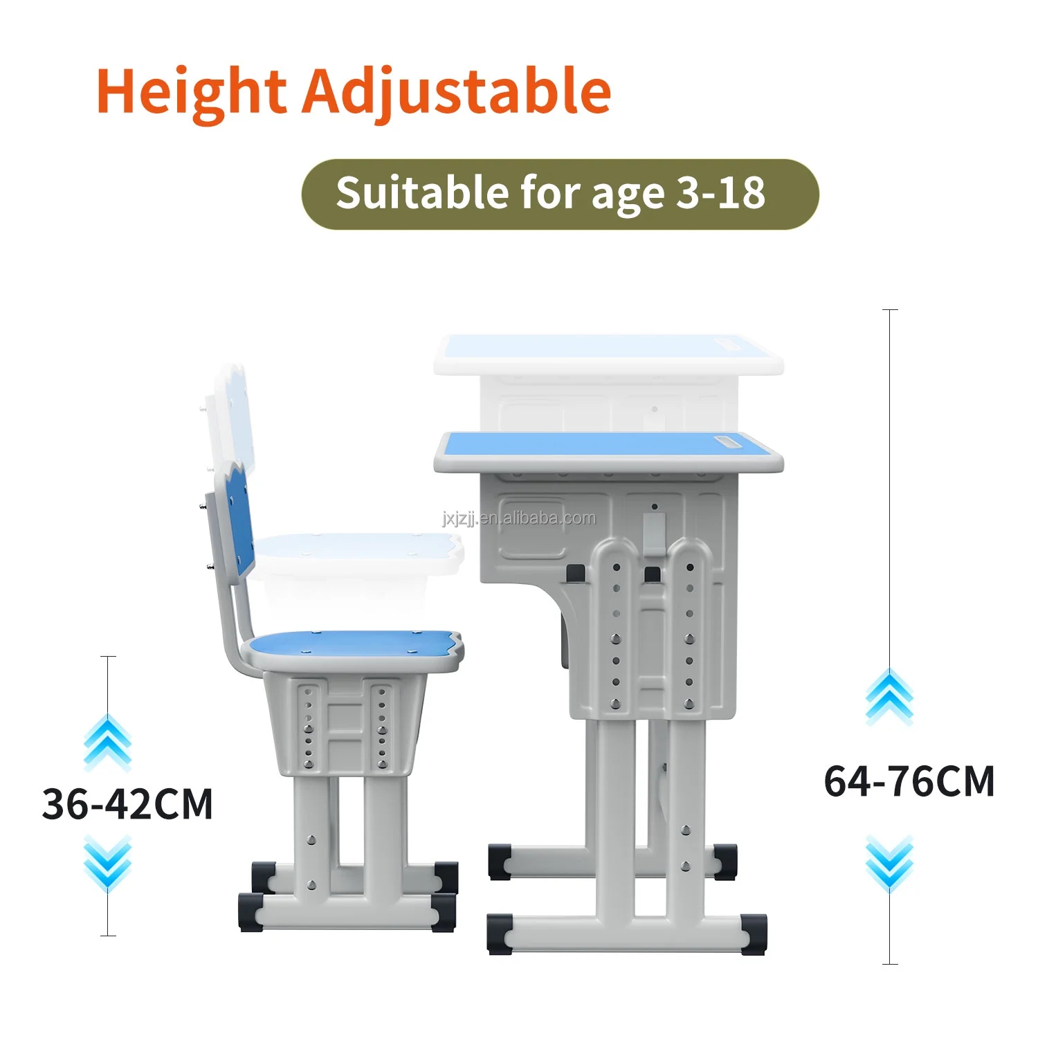 Direct Educational Furniture OEM / ODM Supported Anti-Scratch Metal Desk And Chair Stackable Kids Table And Chairs