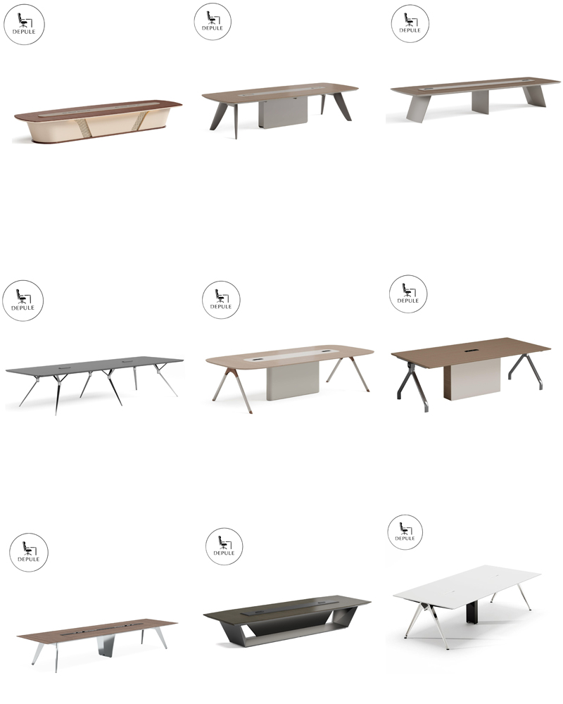 Modern Medium-density Wood Veneer Conference Table, High-quality Wooden Meeting Room Furniture on Office Furniture