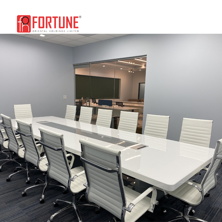 American It Company Pure White High End Conference Table High Glossy Conference Meeting Table