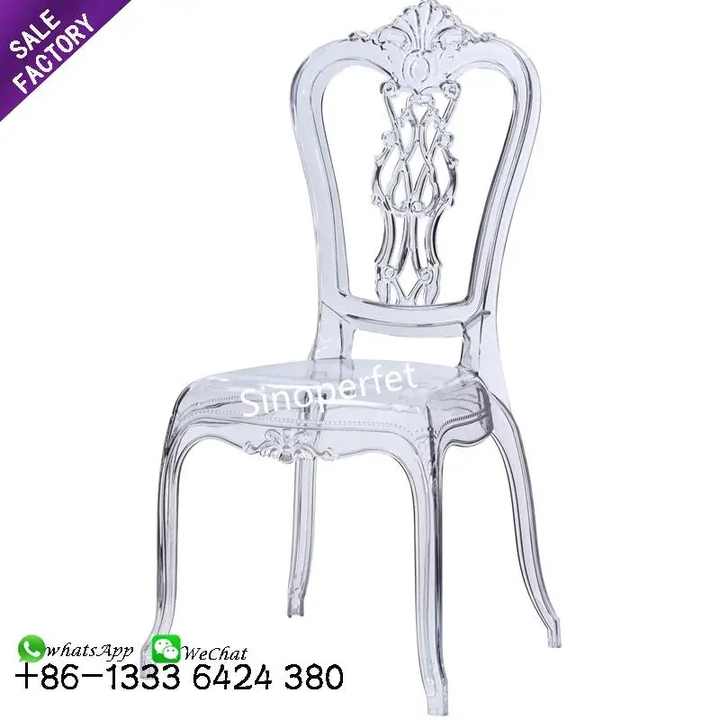 ODM Multiple Styles Hotel Event Party Wedding Banquet Transparent Clear Crystal Acrylic Plastic Stackable Chairs