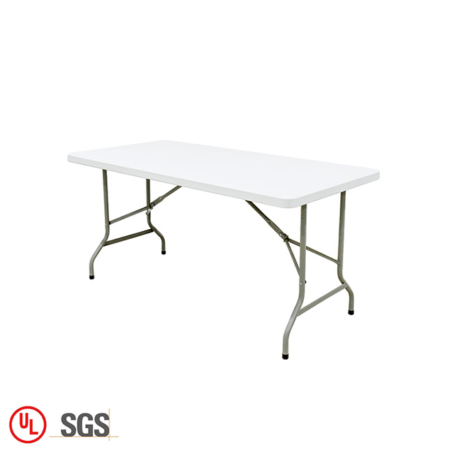 White HDPE Plastic Restaurant Dining Table Outdoor Garden Wedding 180CM Rectangular Folding Table