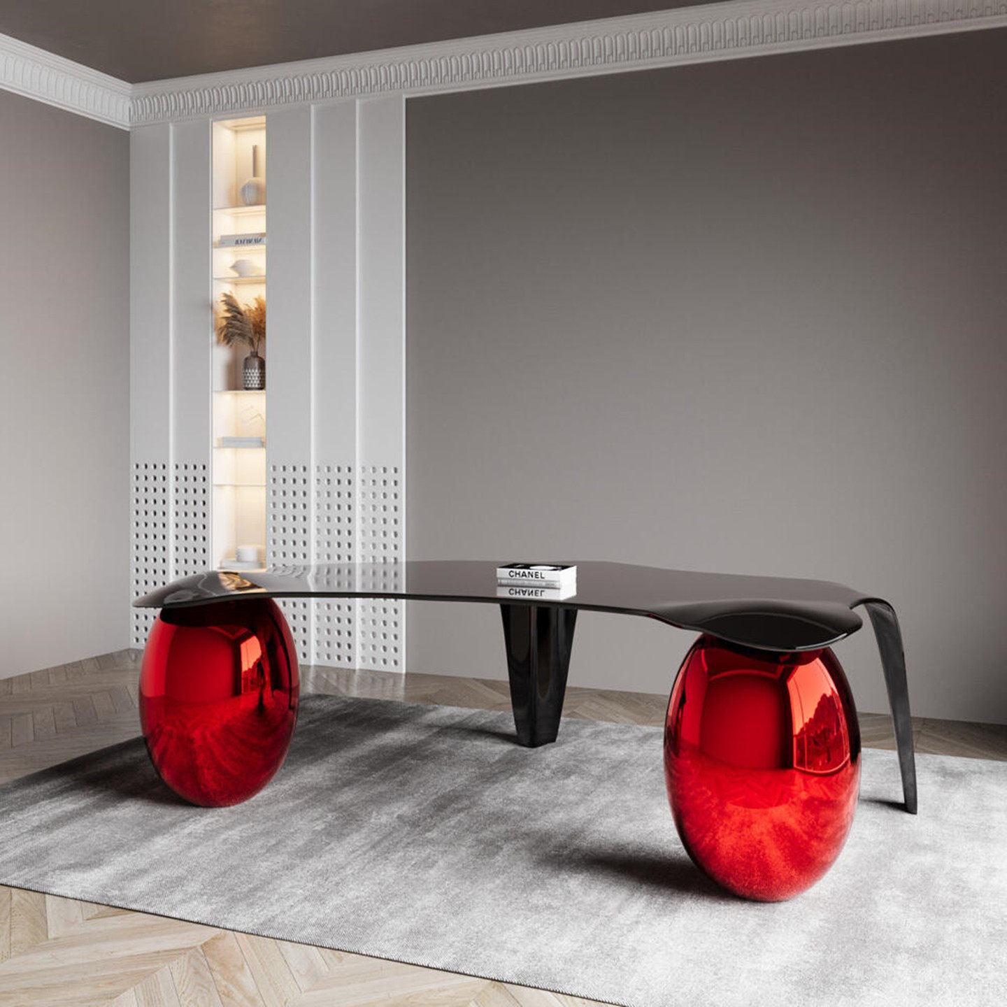 Modern Fiberglass Dining Table Designer Decorative Dining Table Sculptural Dining Table for Home Hotel Villa Interior