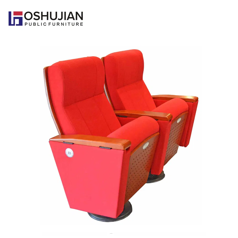 Commercial Public Seating Supplier Wood Fabric Folding Church Auditorium Chair
