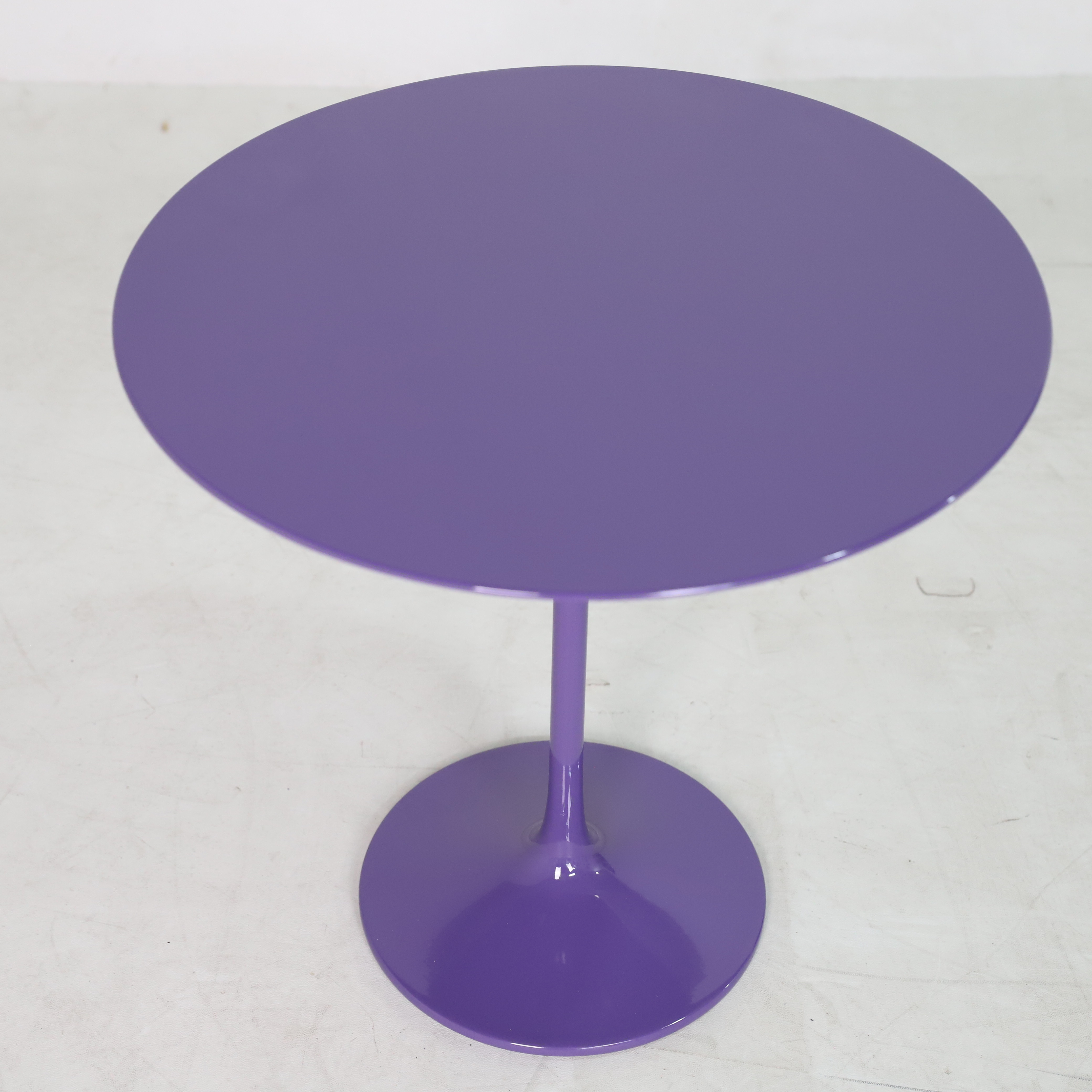 Round Modern Extendable Dining Table Farmhouse Hotel Use Fiberglass Top Black Tulip Design Metal Iron Base Home Furniture
