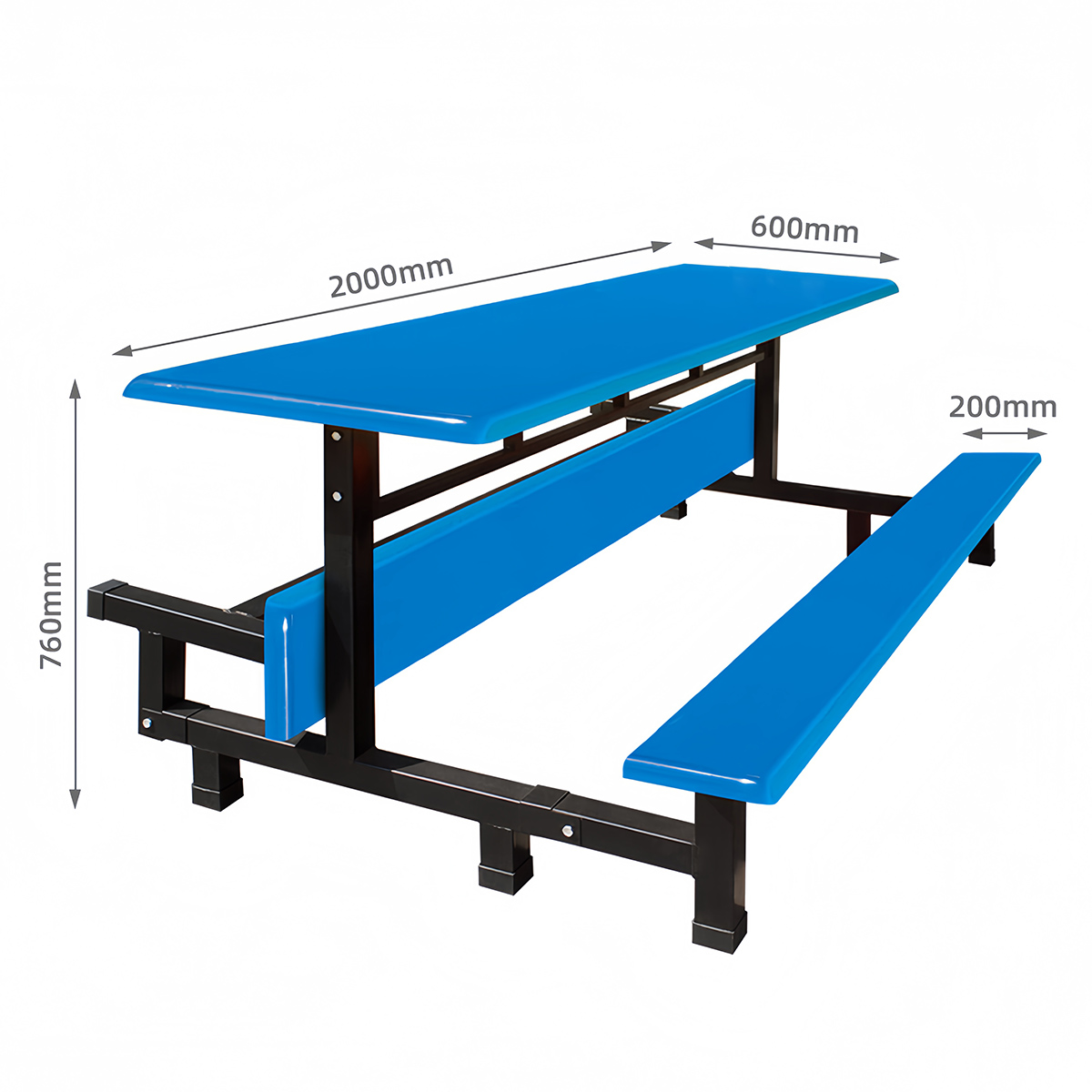 Hot Sale Durable FRP Contemporary Commercial Dining Table with Long Bench for School Restaurant Outdoor Farmhouse &amp; Park Use