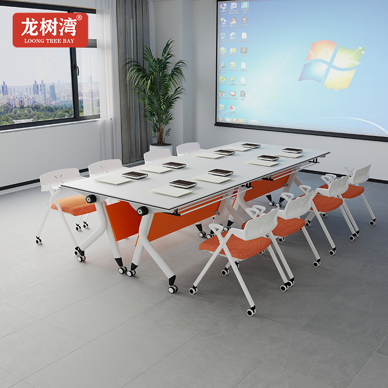 Modern Conference Tables Moveable Folding Training Desk Rollable Computer Table for Meeting Rooms and Trainings