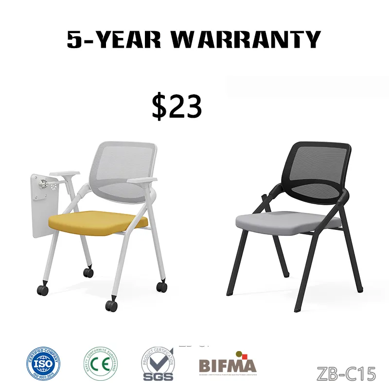 Wholesale Folding School Conference Meeting Room Student Staff Mesh Training Office Chair with Writing Tablet