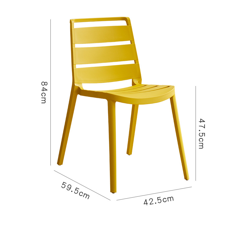 Outdoor Sturdy Stacking Dining Chairs Colorful Stackable PP Plastic Dining Chair For Caf&eacute; &amp; Hotel Use