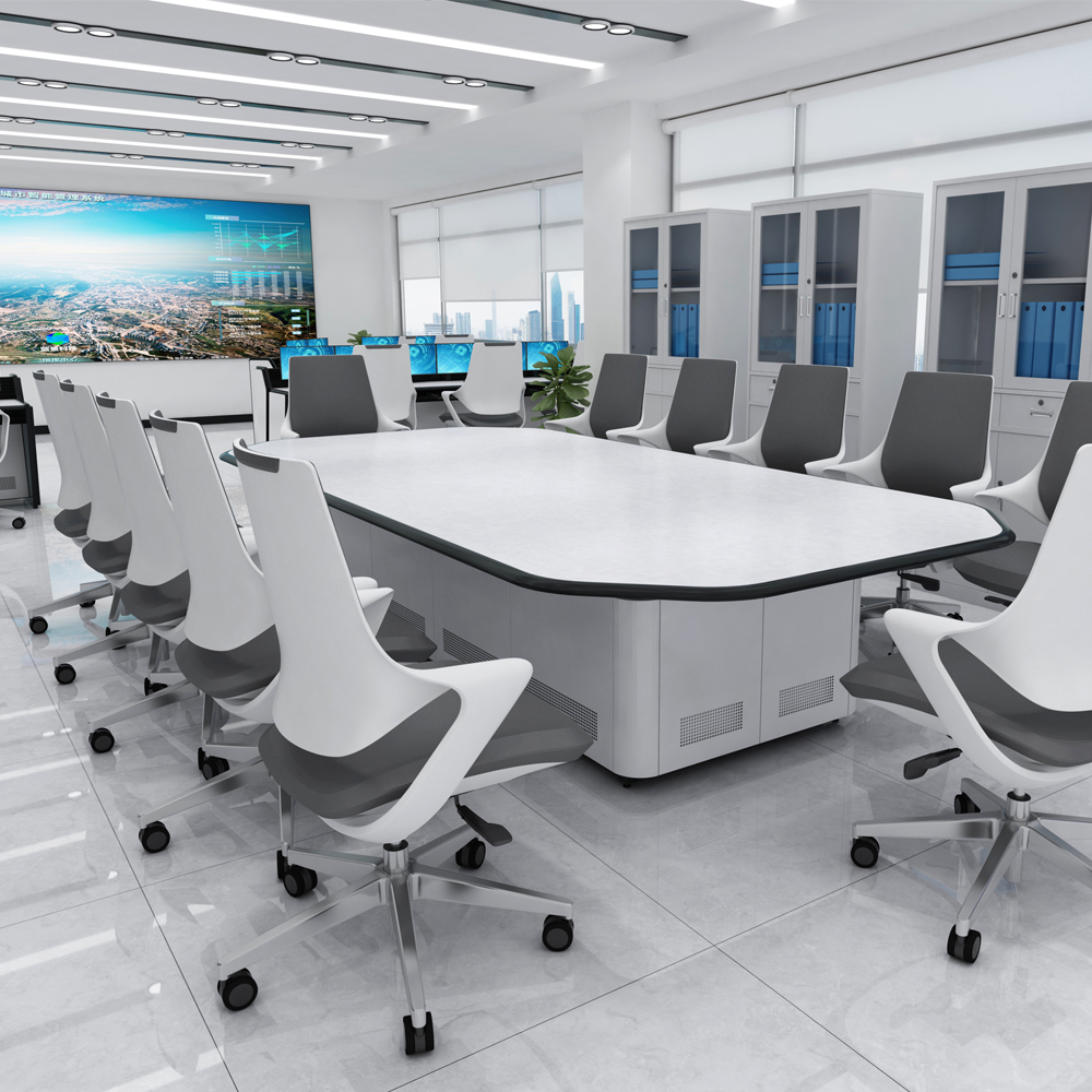 20 Person Modern Wood Conference Table Modular Foldable Design for Office &amp; School Use