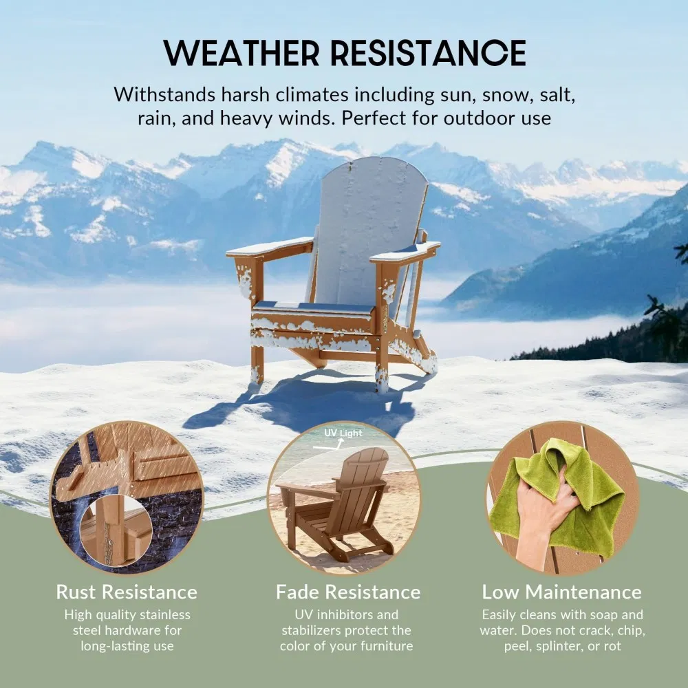Elegant HDPE Plastic Wood Adirondack Folding Chair Detail 7