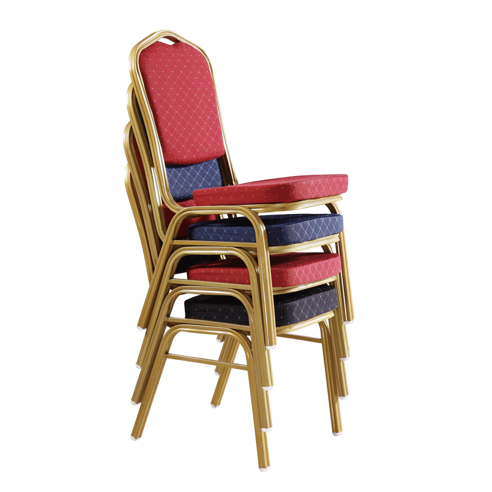 Wholesale Cheap Gold Wedding and Events Chair Customize Stacking Fabric Hotel Banquet Chairs With Iron Frame