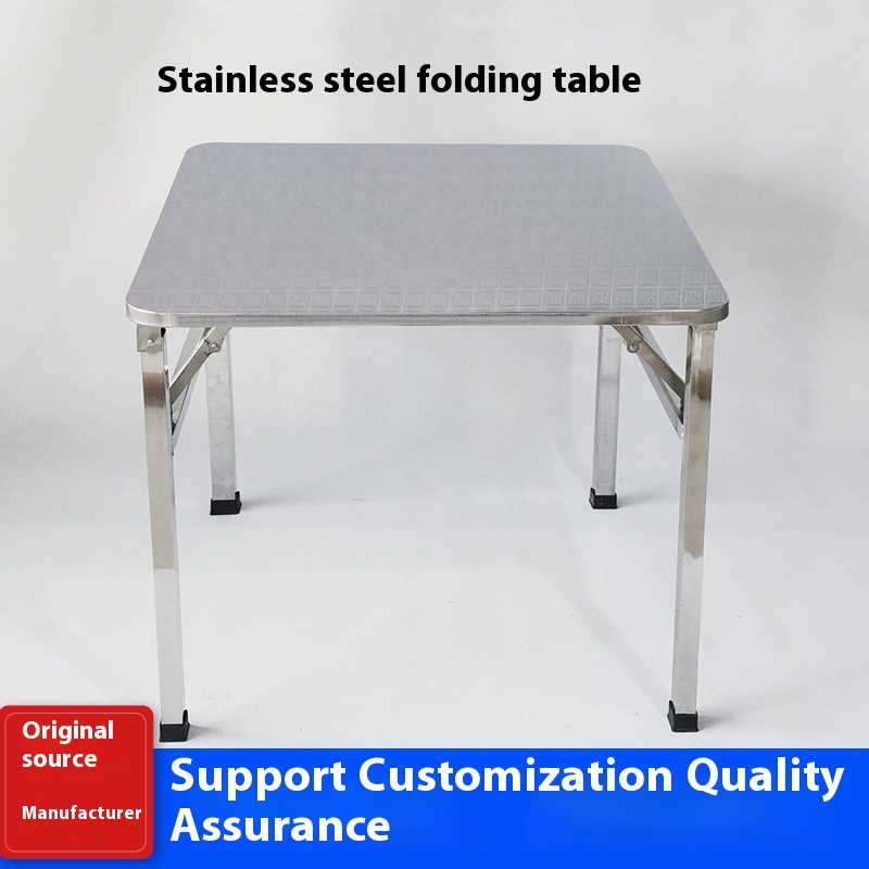 Portable Folding Table White Rectangular Stainless Steel Outdoor Furniture Foldable Catering Dining Camping Folding Tables