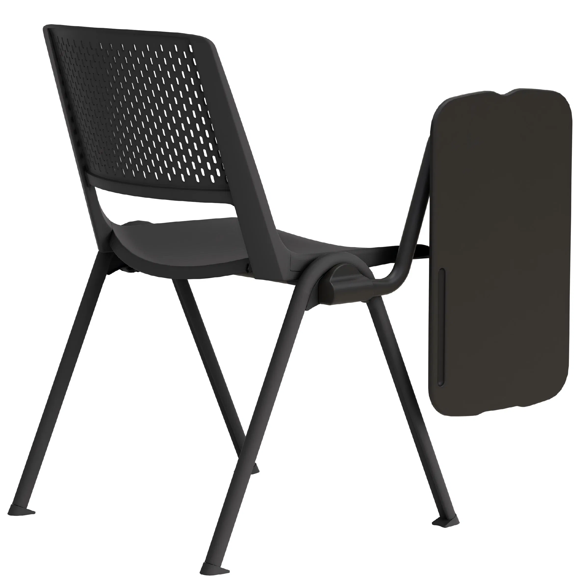 Ergonomic Stackable Plastic MID Back Student Training Chair with Writing Tablet Armless for Office Conference Meeting Room Chair