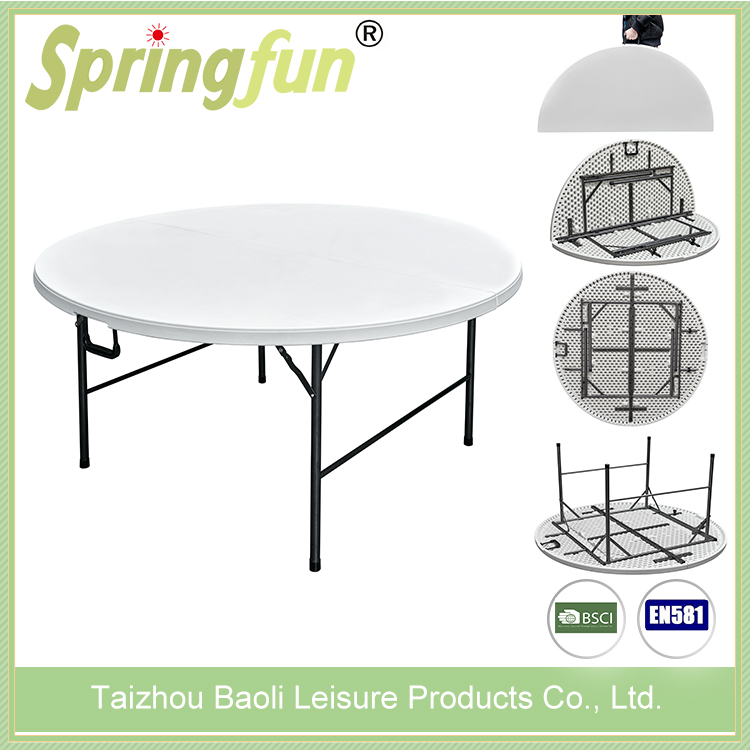 Hot Sale 6ft Wedding Party Outdoor Banquet Folding Round Plastic Table for Events Wedding