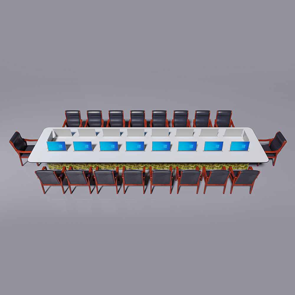 20 Person Modern Wood Conference Table Modular Foldable Design for Office &amp; School Use