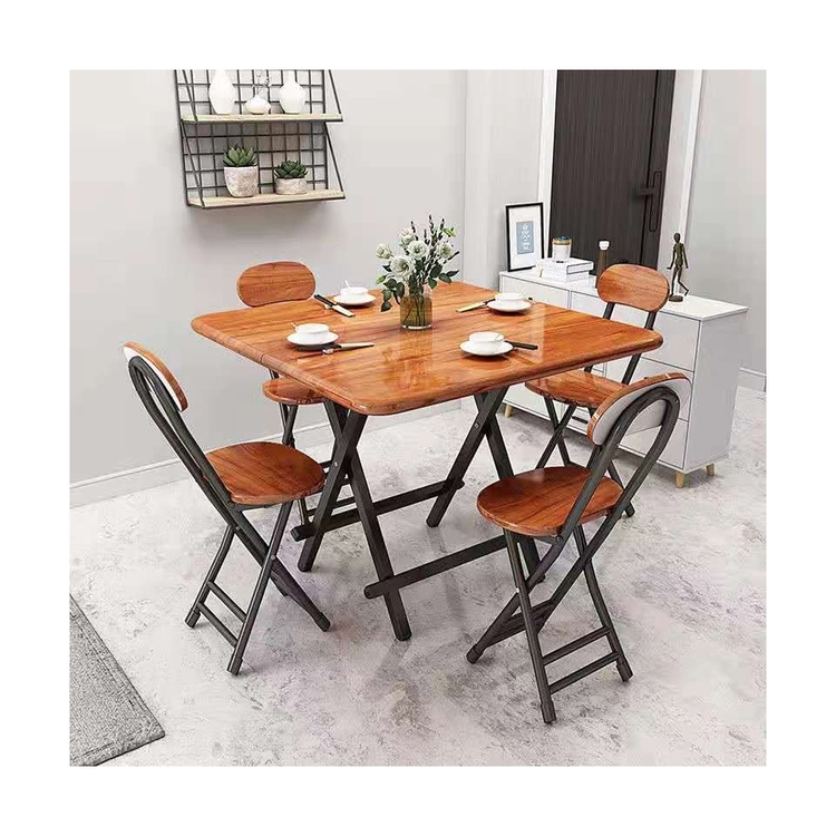 Hot Selling Product Portable Square Wood Folding Table for Outdoor Dining and Courtyard Use