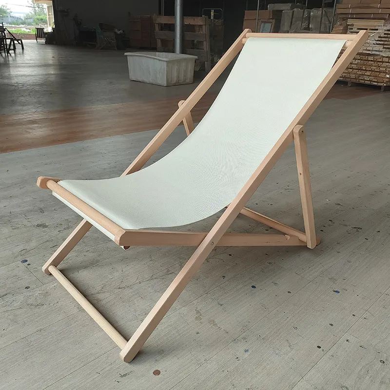 Wooden Folding Camping Leisure Picnic Fishing Lounge Recliner Deck Chair Adjustable