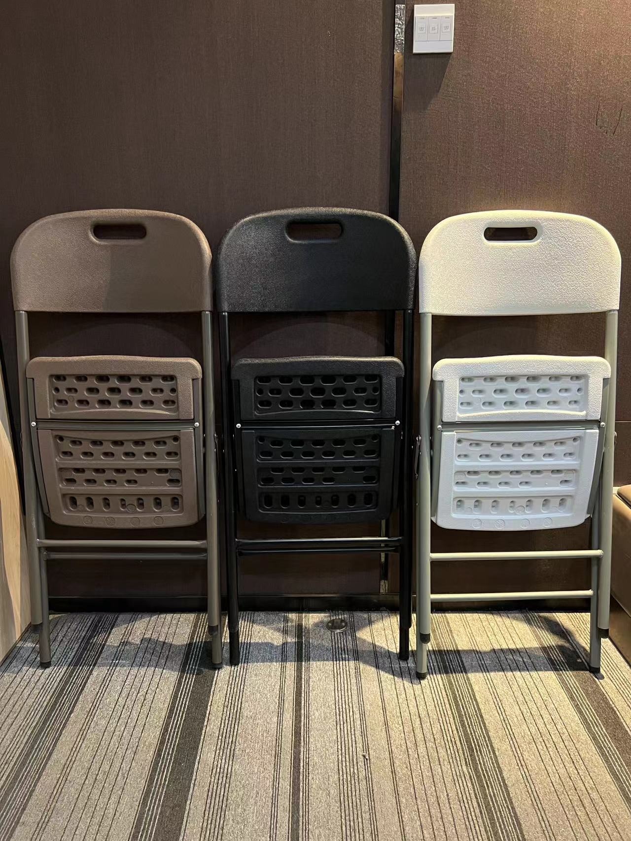 White Folding Chair Household Dining Chair Plastic Conference Chair Blow Moulding Folding Reception Exhibition