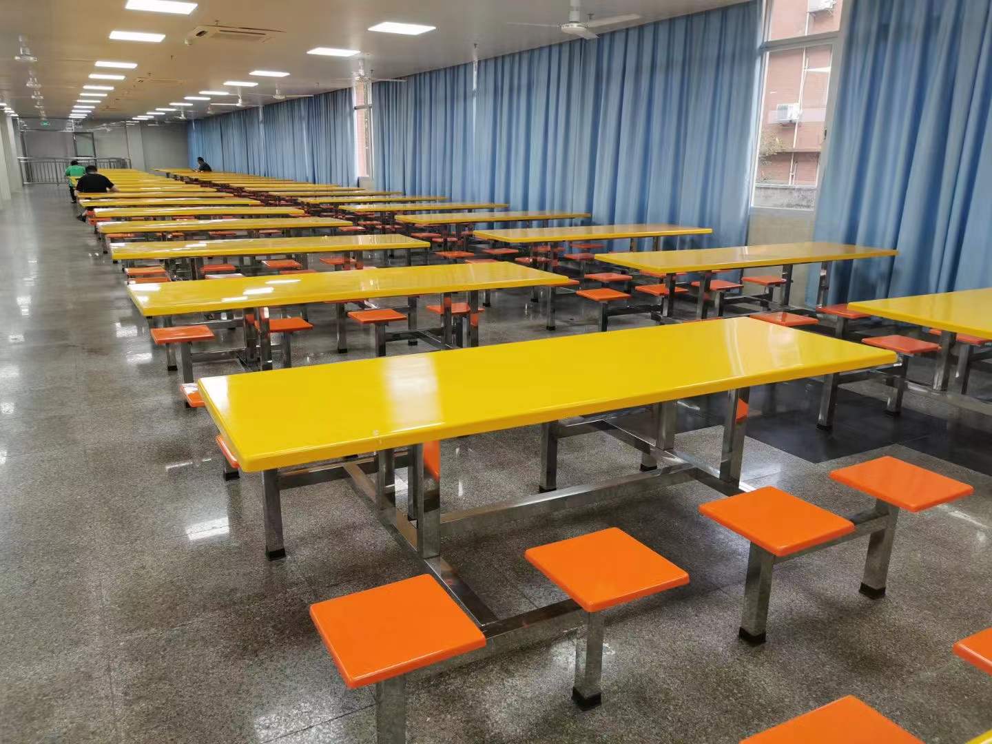 High Quality Glass Fiber Reinforced Material Can Be Customized Canteen Dining Table School Dining Table Outdoor Table