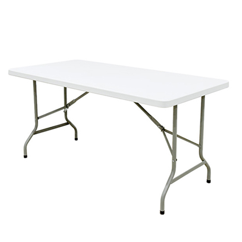White HDPE Plastic Restaurant Dining Table Outdoor Garden Wedding 180CM Rectangular Folding Table