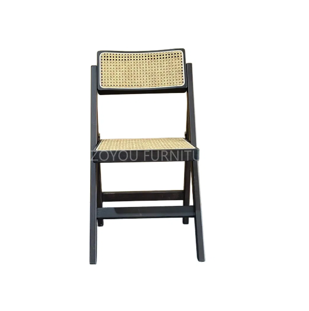 Wholesale Cheap Dining Chair Foldable Wood Chair Solid Wood Wooden Rattan Chair