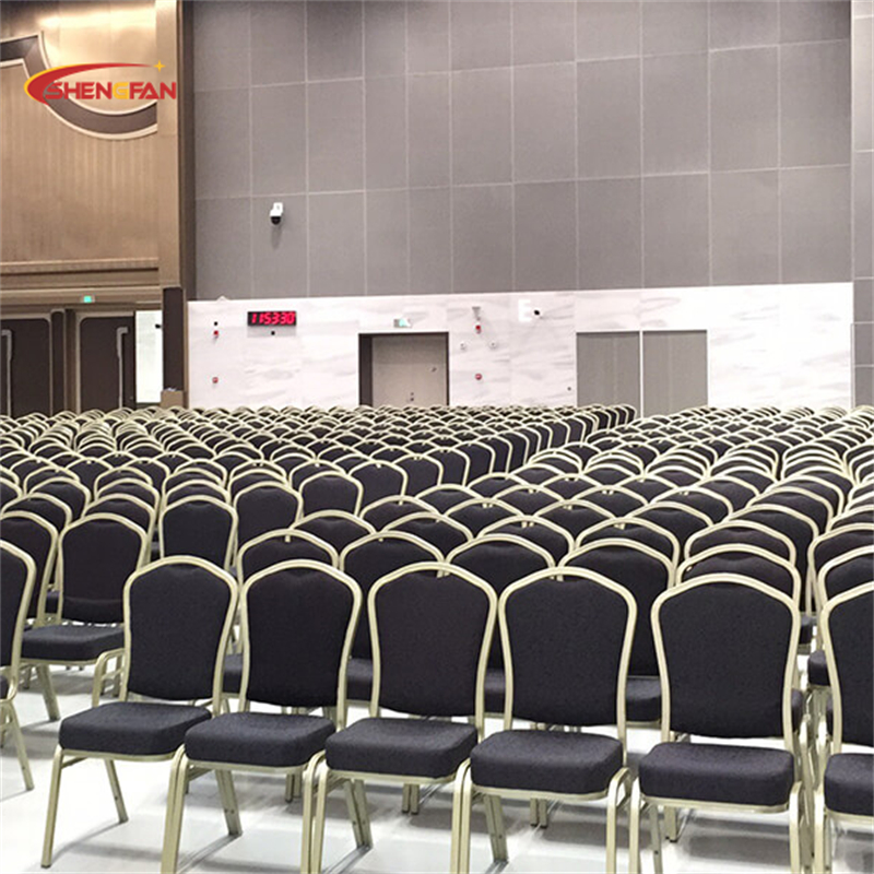 Wholesale High Quality Stacking Gold Banquet Chair Used Fabric PU Upholstered Hotel Wedding Party Chairs for Sale