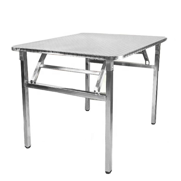 New Product Golden Supplier Food Grade 60 X 60 Foldable Stainless Steel Camping Table Stainless Steel Folding Table for Outdoor