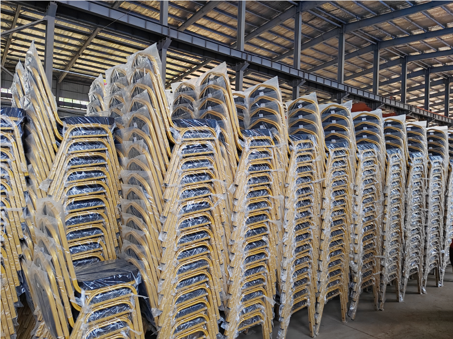 Wholesale Party Event Wedding Chairs Stackable Metal Frame Customized Fabric Hotel Chair