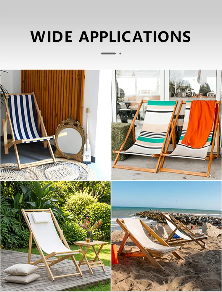 Adjustable Folding Wooden Beach Chair with Custom Design