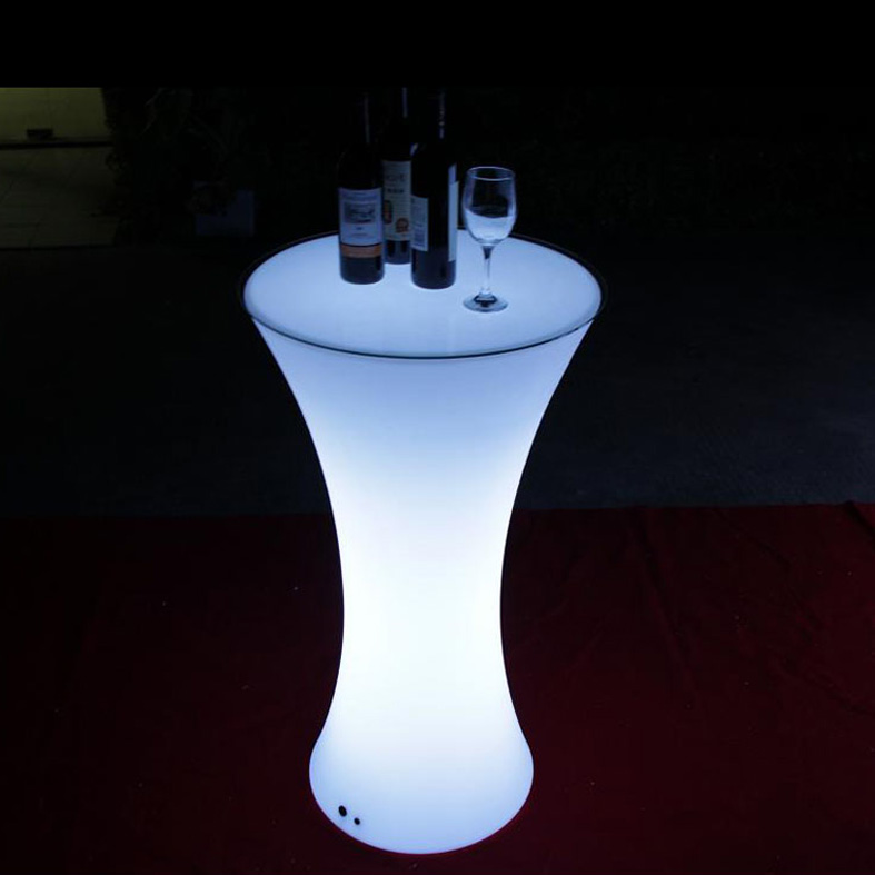 led cocktail table glowing