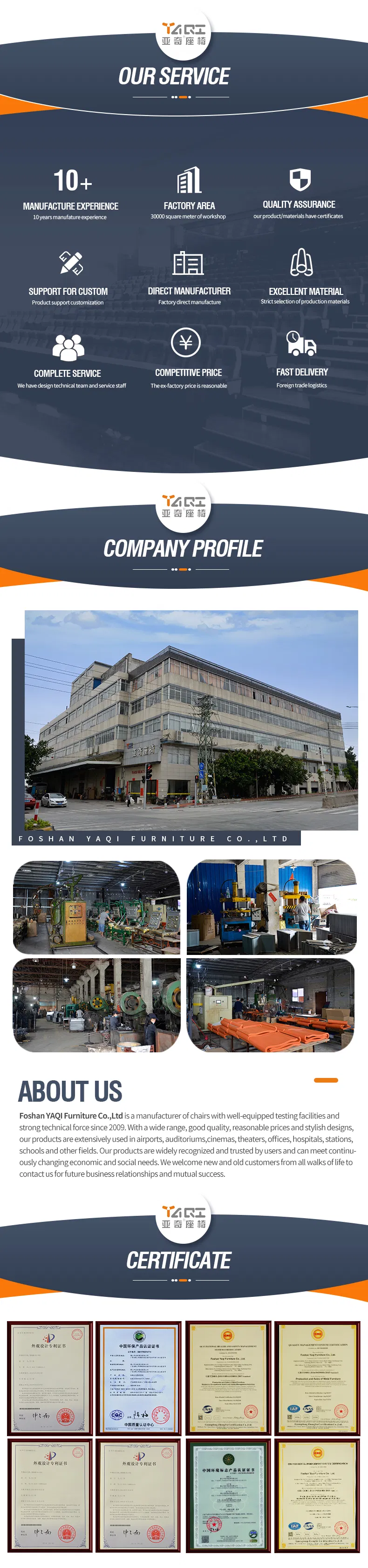 Foldable School Conference Theater Auditorium Seating (YA-16A) Product Features Diagram