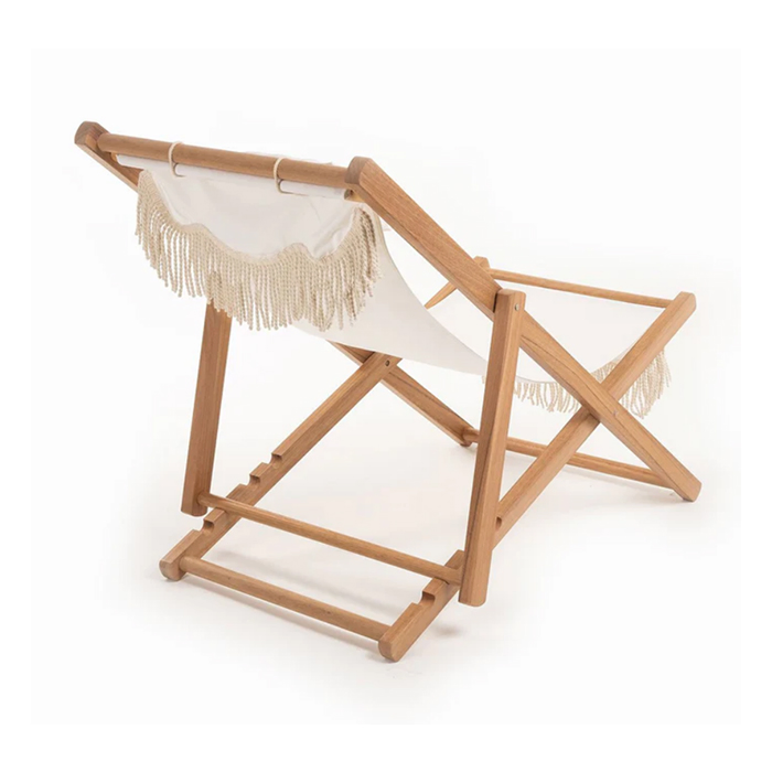 Foldable Wooden Sunbed Chair Portable Travel Holiday Chair Suitable for Beach Camping Outdoor Garden Leisure Comfortable Durable Perfect for Enjoying The Sun