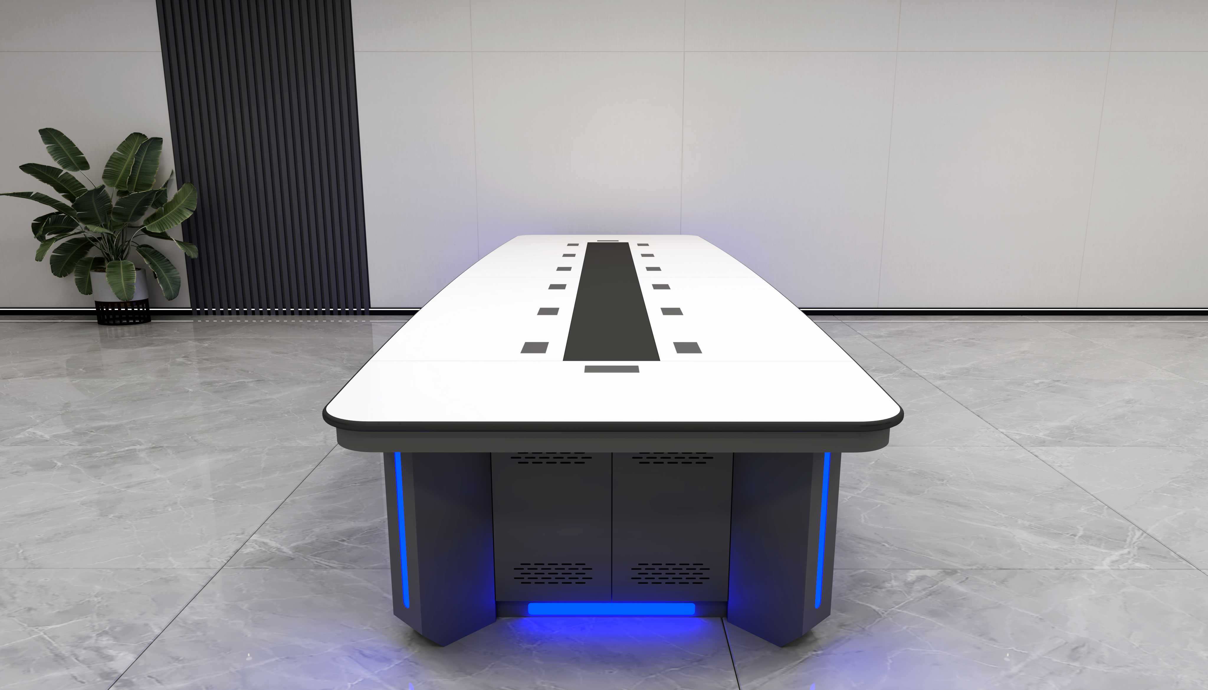Customized Multi Person Metal Conference Desk, Business Meeting Desk, Board Meeting Room Desk