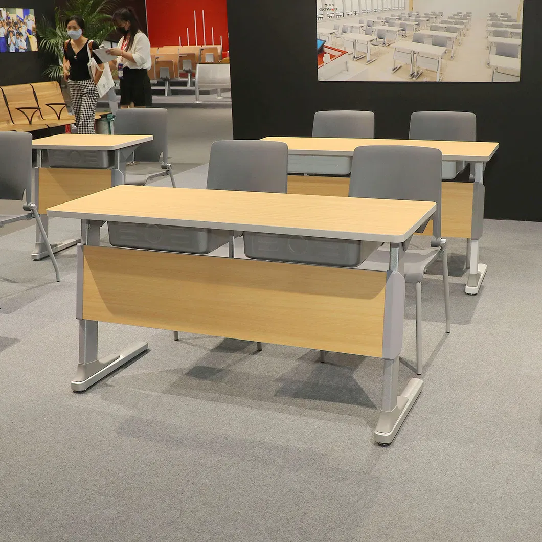 Classroom Double Student Desk and Chair Detailed 5