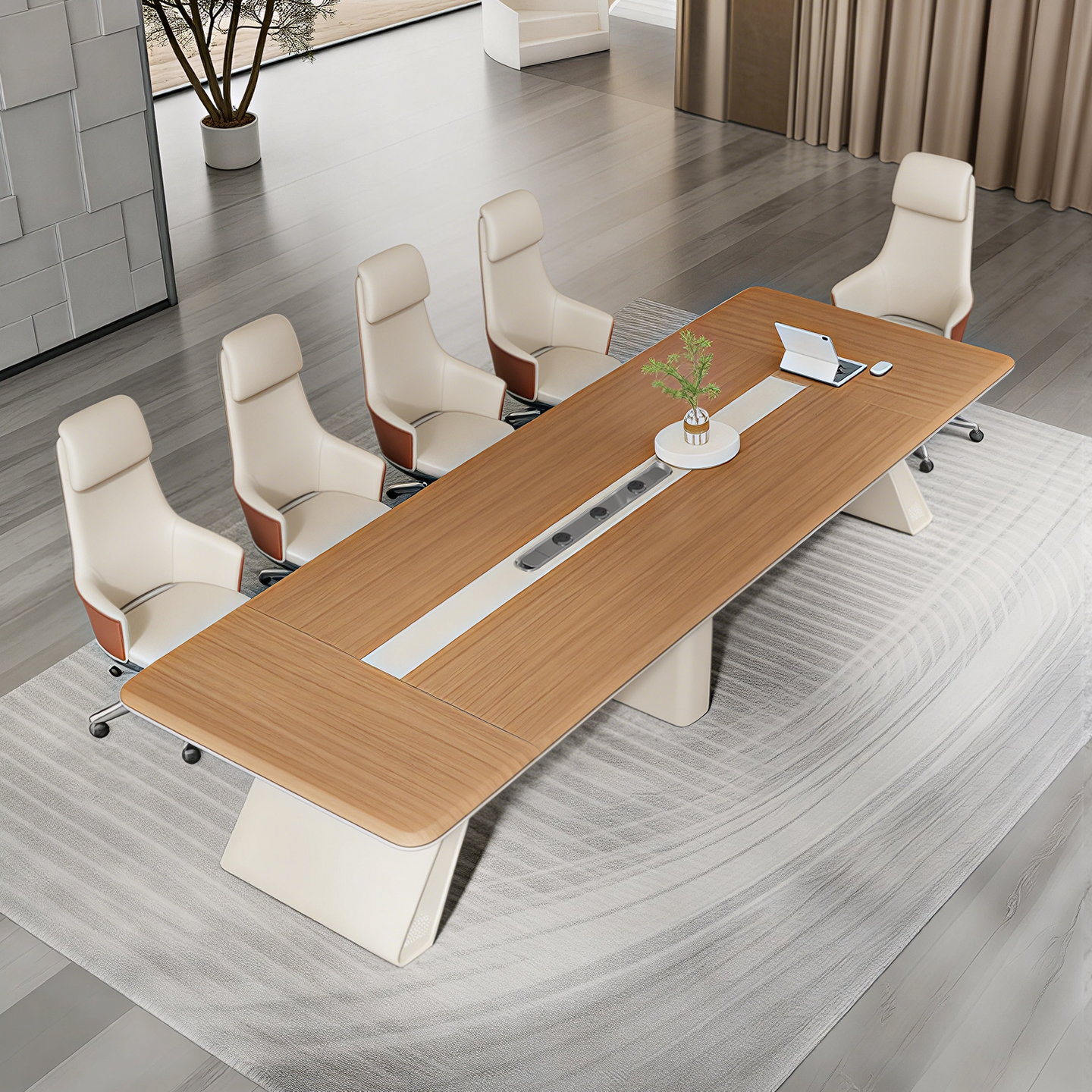 Modern Simple Large Business Conference Table Long Negotiation Desk Wear Resistant Luxury Office Negotiation Furniture